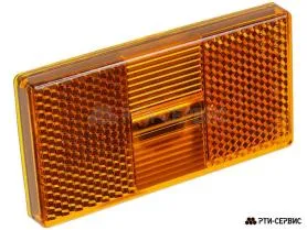 Фонарь габаритный 3-ех диодный LED с катафотом, жёлтый - фото 1