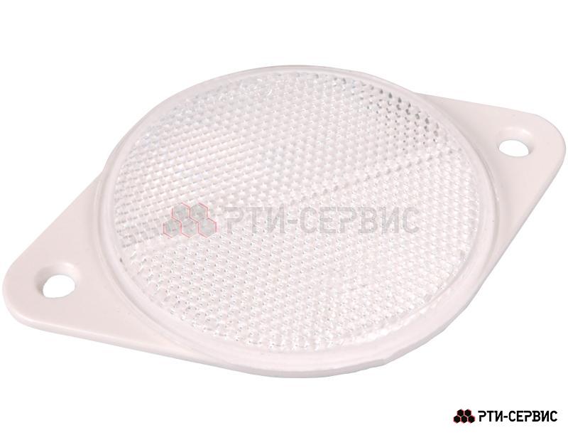 Отражатель БЕЛЫЙ круглый Ø=80mm с креплением на два винта - фото 2