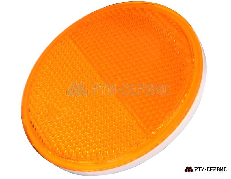 Отражатель ЖЁЛТЫЙ круглый Ø=80mm на подкладке с винтом - фото 1