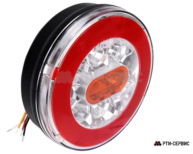 Фонарь задний 3-х функциональный круглый FT110 LED 12/ 24 В - фото 1