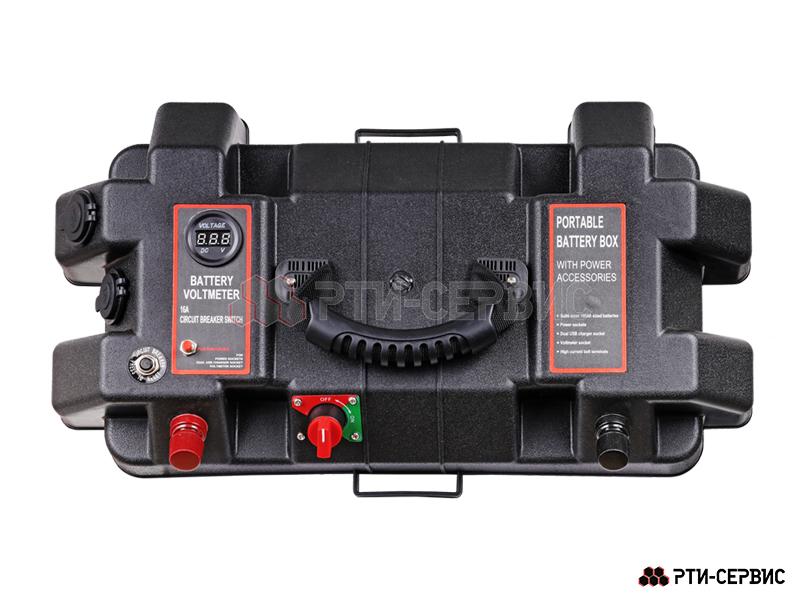 Бокс для аккумулятора с разъёмами 12V (прикуриватель), 2 USB (2.1A + 1A) + вольтметр - фото 2