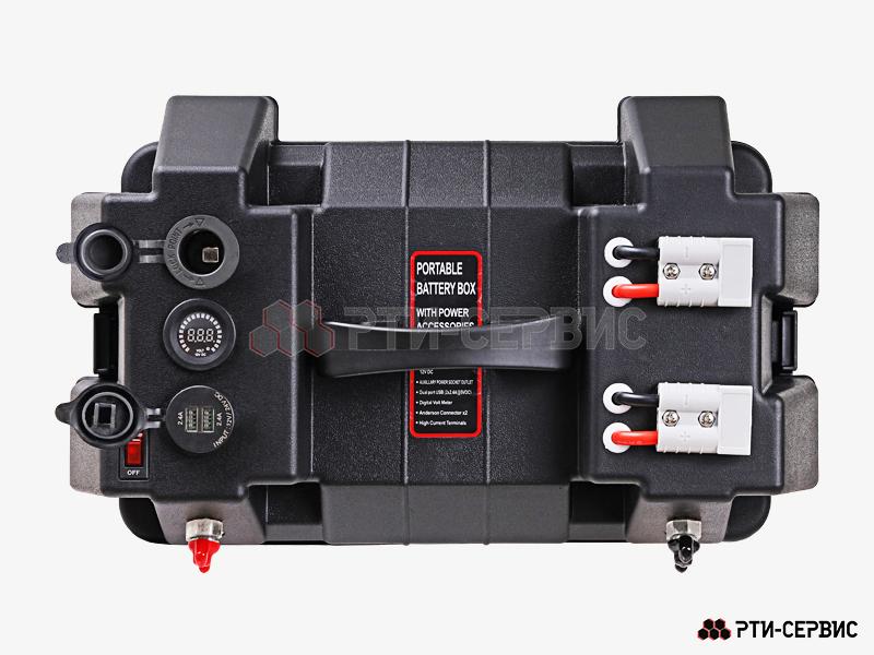 Бокс для аккумулятора с разъёмами 12V (прикуриватель), 2 USB (4.8A), 2шт Андерсона + вольтметр 12В - фото 1