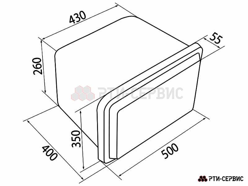 Ящик инструментальный пластиковый для грузовиков 500x350x400 с замком (46 л) - фото 1