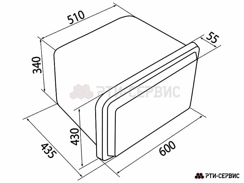 Ящик инструментальный пластиковый для грузовиков 600x430x435 с замком (77 л) - фото 5
