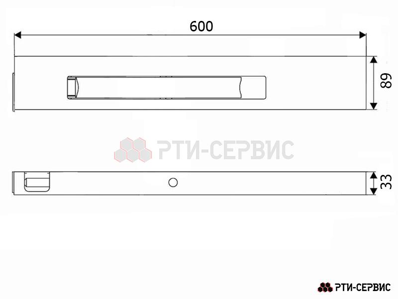 Замок борта алюминиевый 600 мм (правый) с заглушкой - фото 3